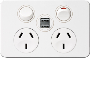Silhouette 10A Twin Socket outlet + USB