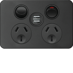 Silhouette 10A Twin Socket outlet + USB MB