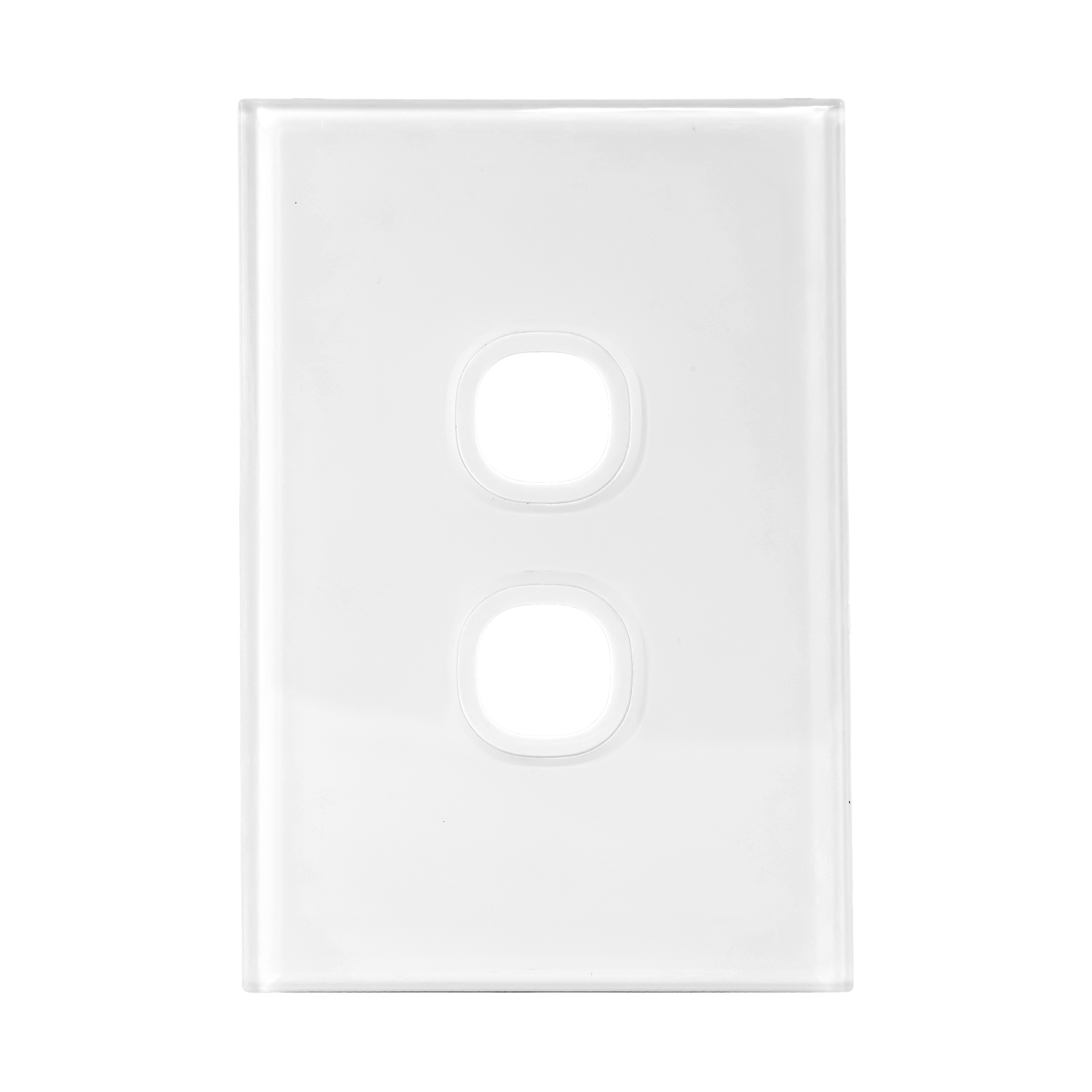 Two Gang Switch Cover Plate, White, Fusion