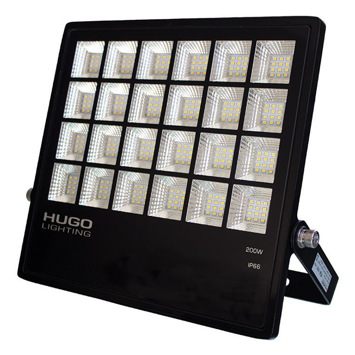 200W LED Floodlight, 4000K, Black, 18000lm, IP66, Non-Dimmable