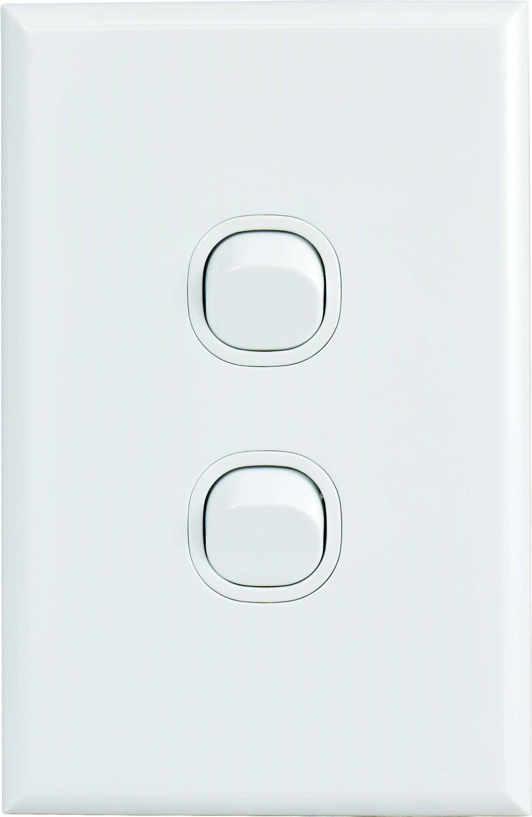 16A, 2 Gang Switch, White, Home