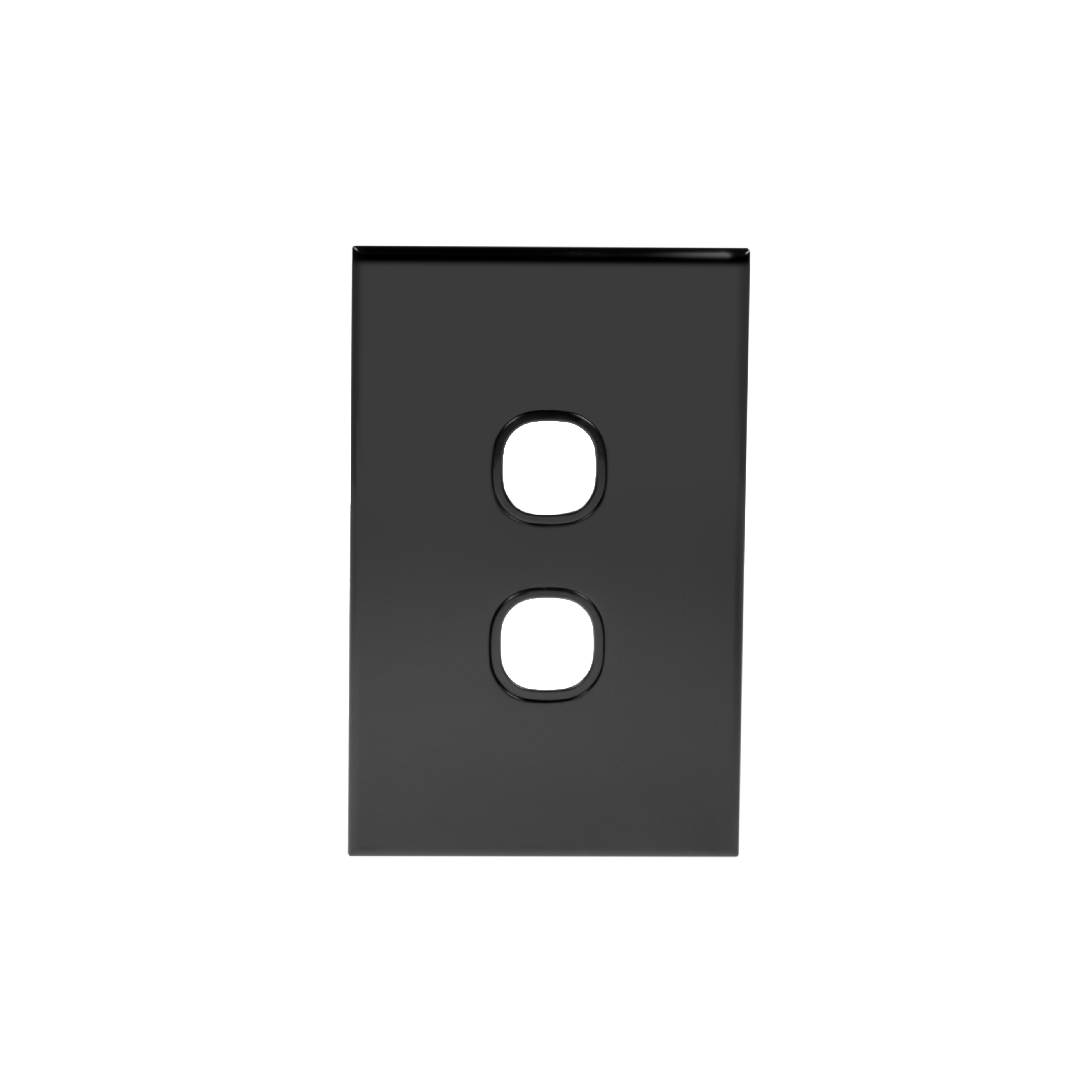 2 Gang Switch Plate Only, Black, Home