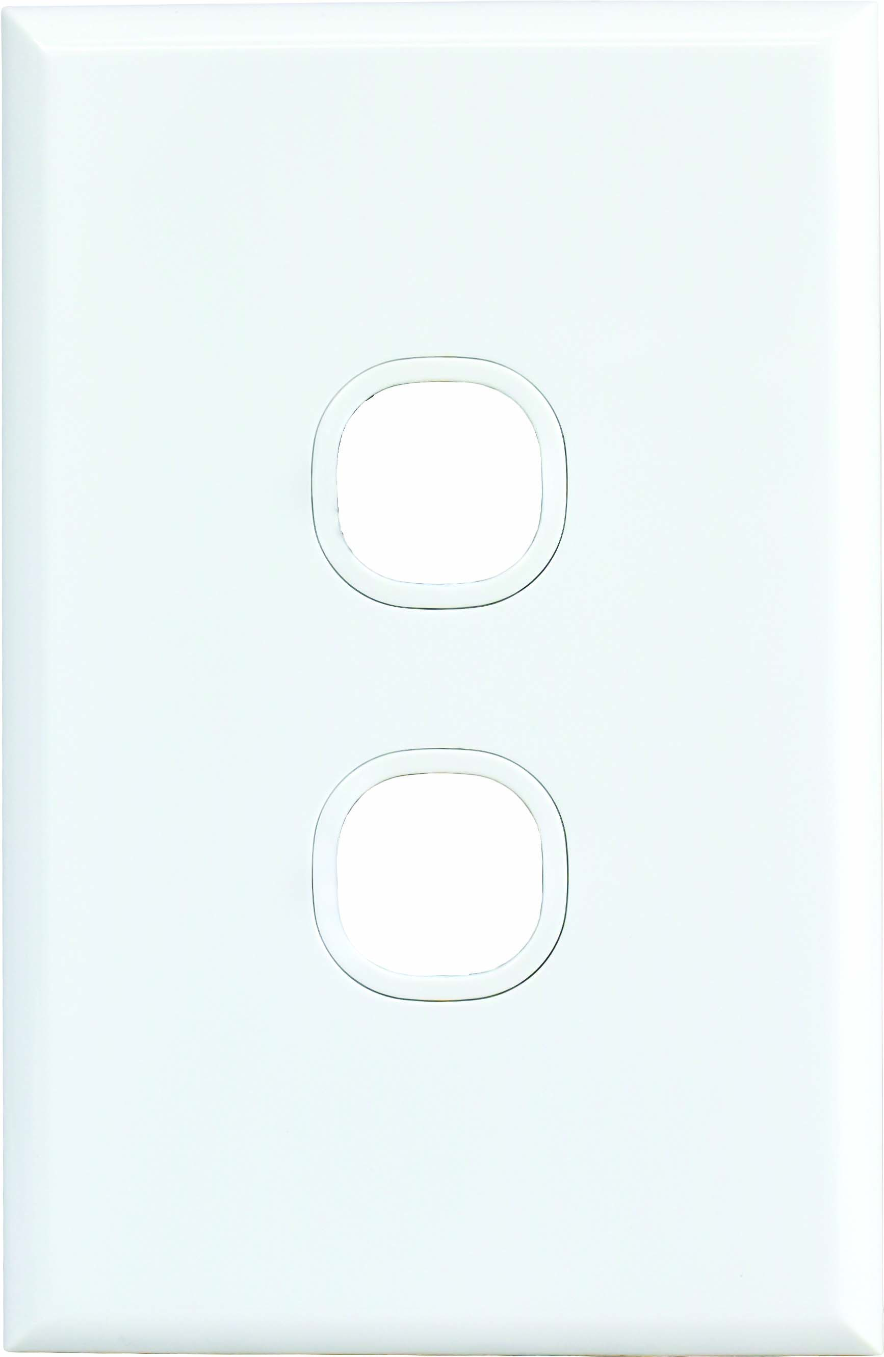 2 Gang Switch Plate Only, White, Home