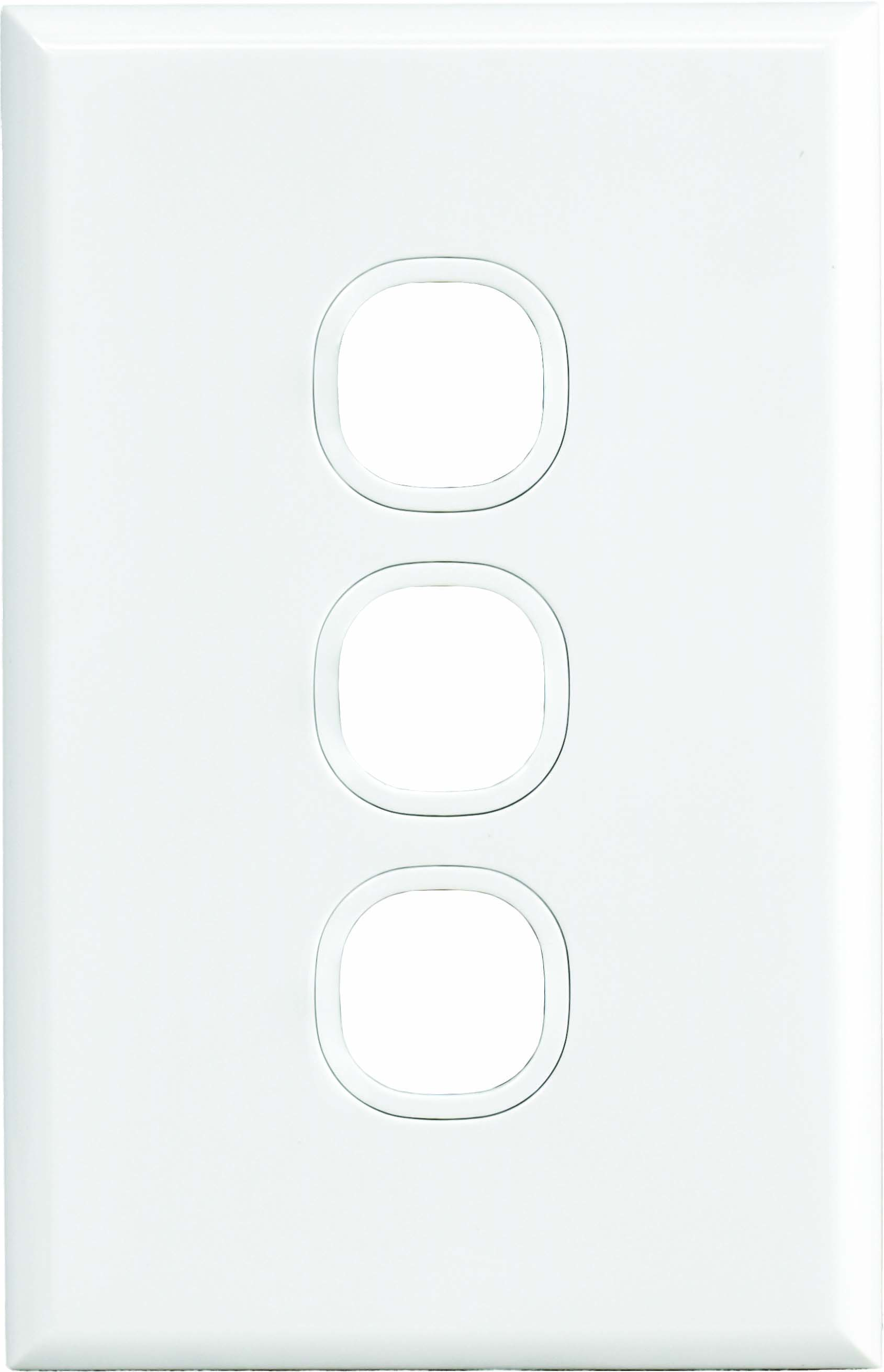3 Gang Switch Plate Only, White, Home