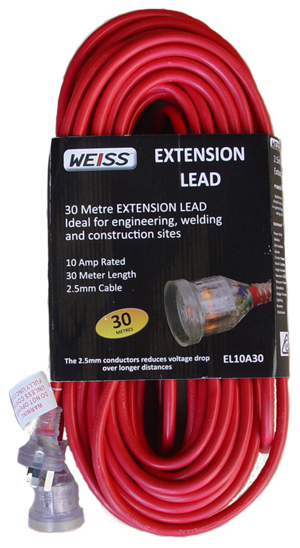 2.5mm x 10m 15A extension lead