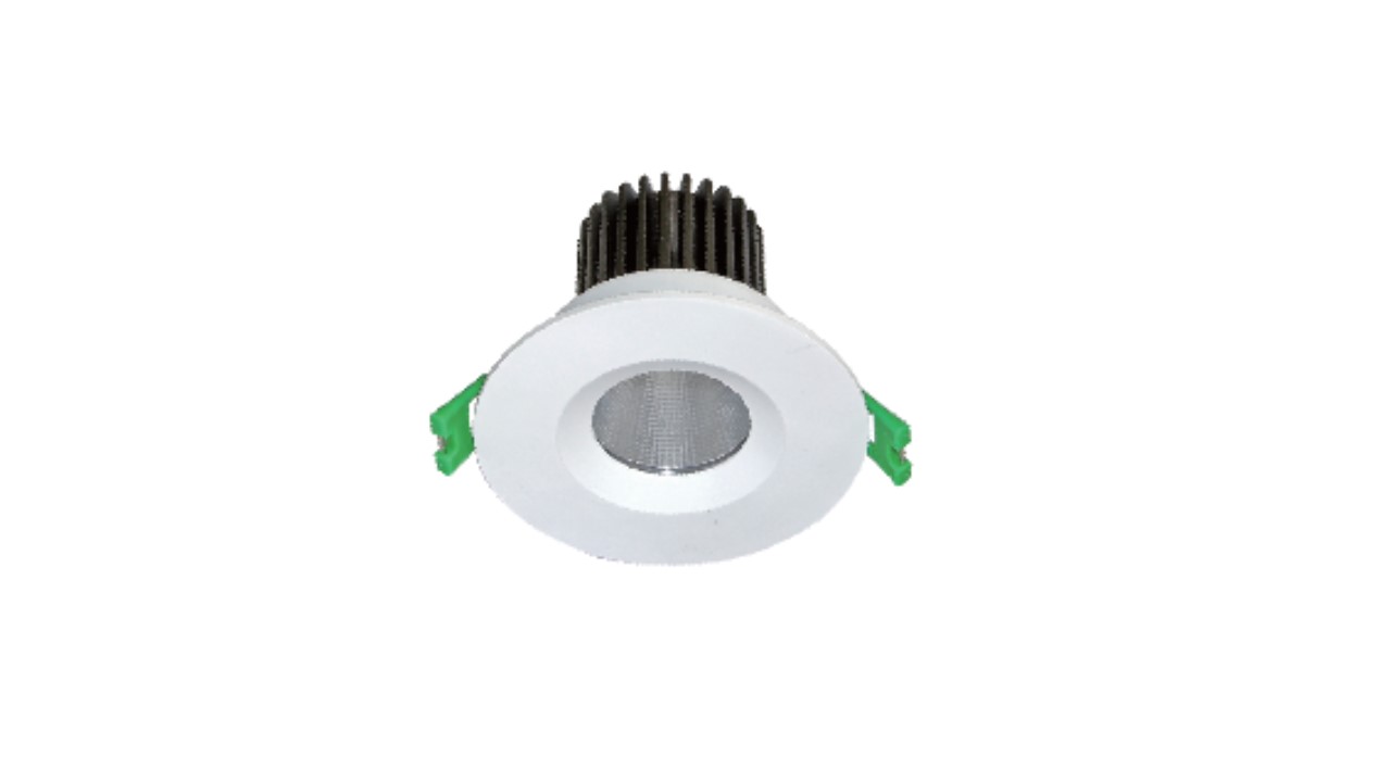LED Downlight 12W 1100LM Cri90 3000K IP54 65mm Cutout 90mm Overall 40° Beam Angle