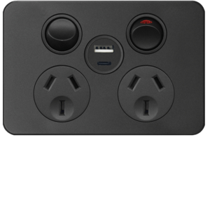 Silhouette 10A Twin Socket outlet + USB MB