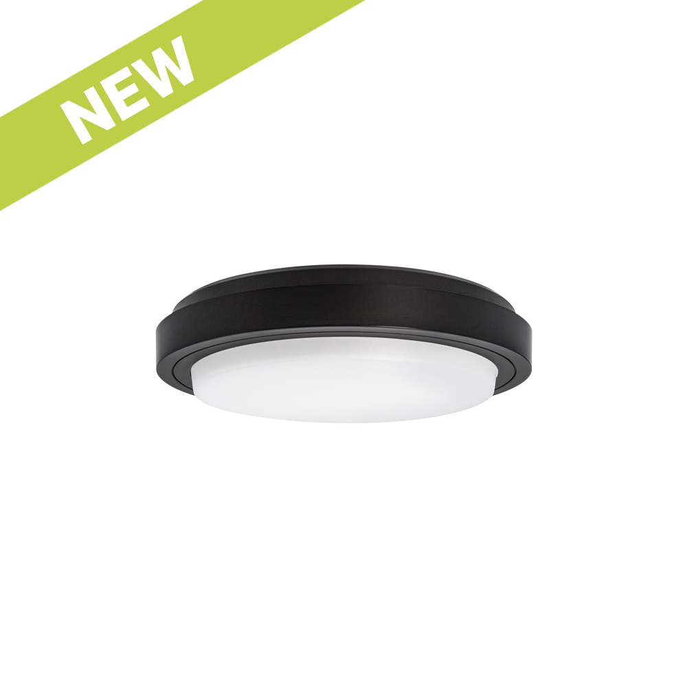 LEDE Circle Step I Surface Mount Button 200mm Select 10W/15W 3K/4K Dimmable - Black