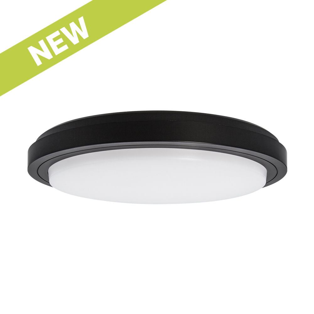 LEDE Circle Step II Surface Mount Button 300mm Select 18W/28W 3K/4K Dimmable - Black