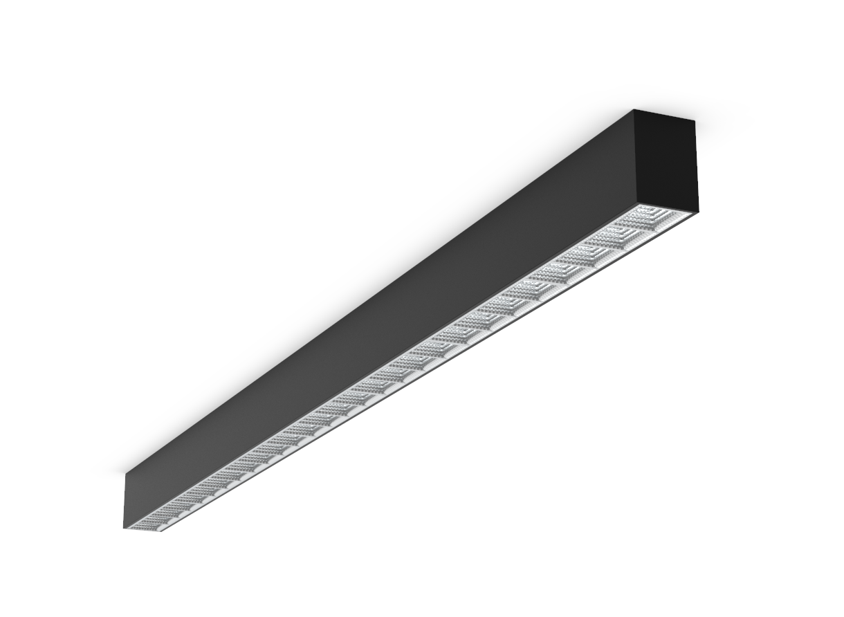 27W Valkyrie LED Surface Mounted Luminaire 1167mm 4000K CRI90 Finish: Black with 2x Ceiling Mount Clips
