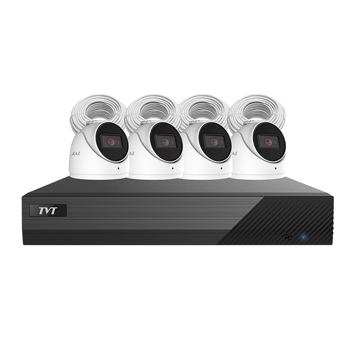 8 Channel NVR kit (includes 1x TVT-8CHNVR-P, 4x TVT-D2.8POE-AI 6MP Cameras, 4x CAT5/6 cables & 2TB HDD)