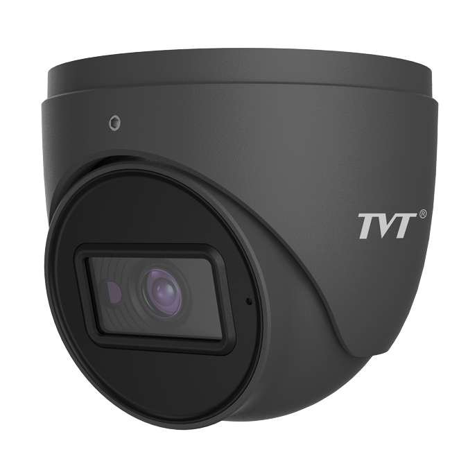 6MP, S4, 2.8mm fixed lens, AI, dome POE camera. Compatible with TVT-NVR's (outdoor ready) Charcoal