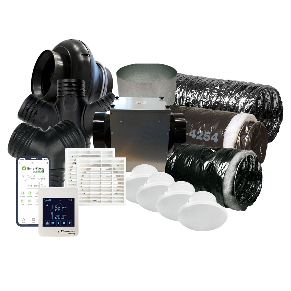 Smartvent Positive3 SV04P3-4 Outlet EC Home Ventilation System