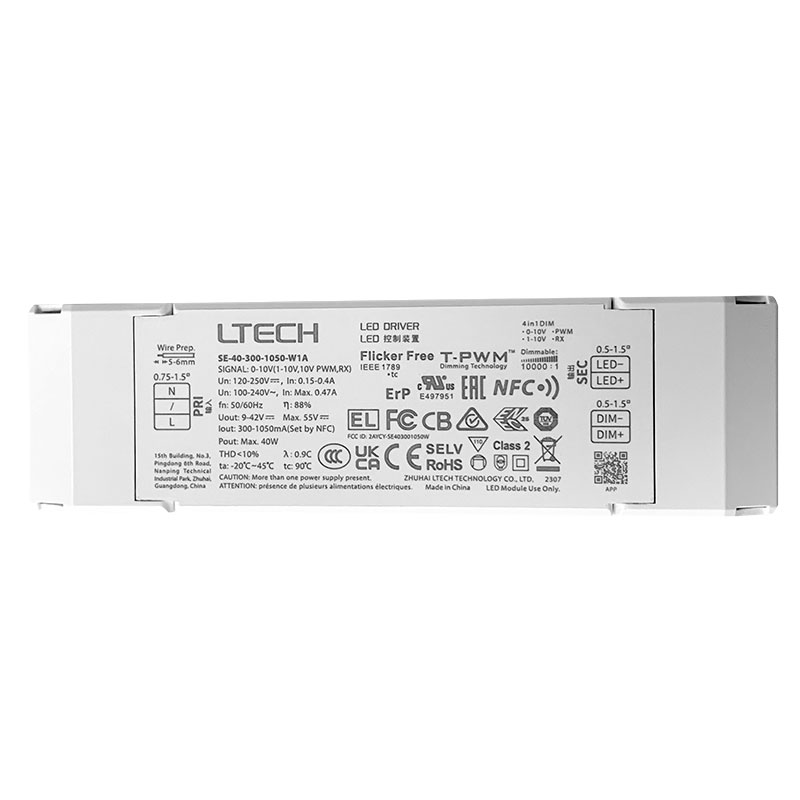 LTECH 40W 300-1050mA CC Dim Driver (Not phase cut) 9-42VDC